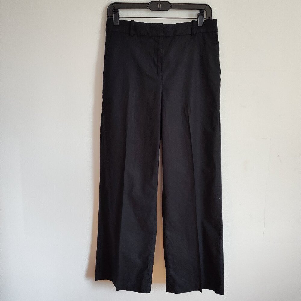 Ladies SZ 6P J Crew Factory Black Linen Blend Remy Pant